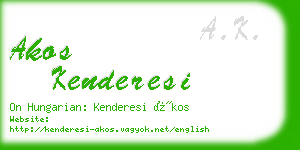 akos kenderesi business card